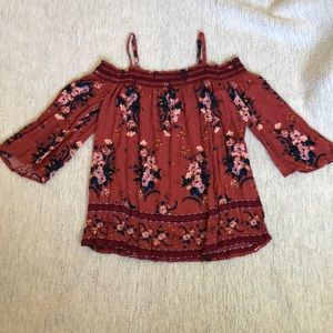 Xhilaration Floral Off The Shoulder Top